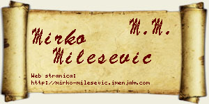 Mirko Milešević vizit kartica